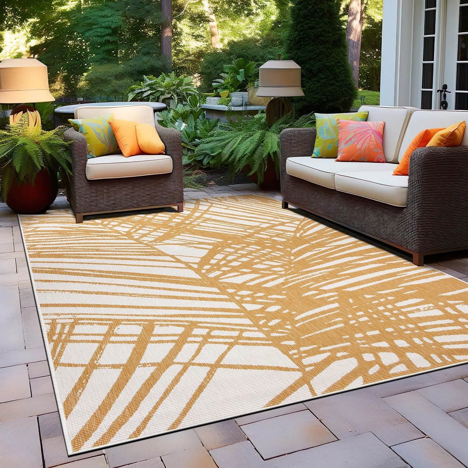 World Rug Gallery Nature Inspired Tropical Indoor/Outdoor Area Rug