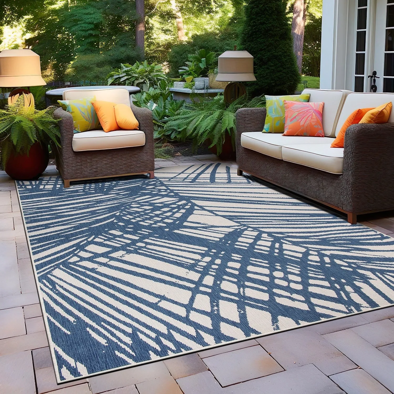 World Rug Gallery Nature Inspired Tropical Indoor/Outdoor Area Rug