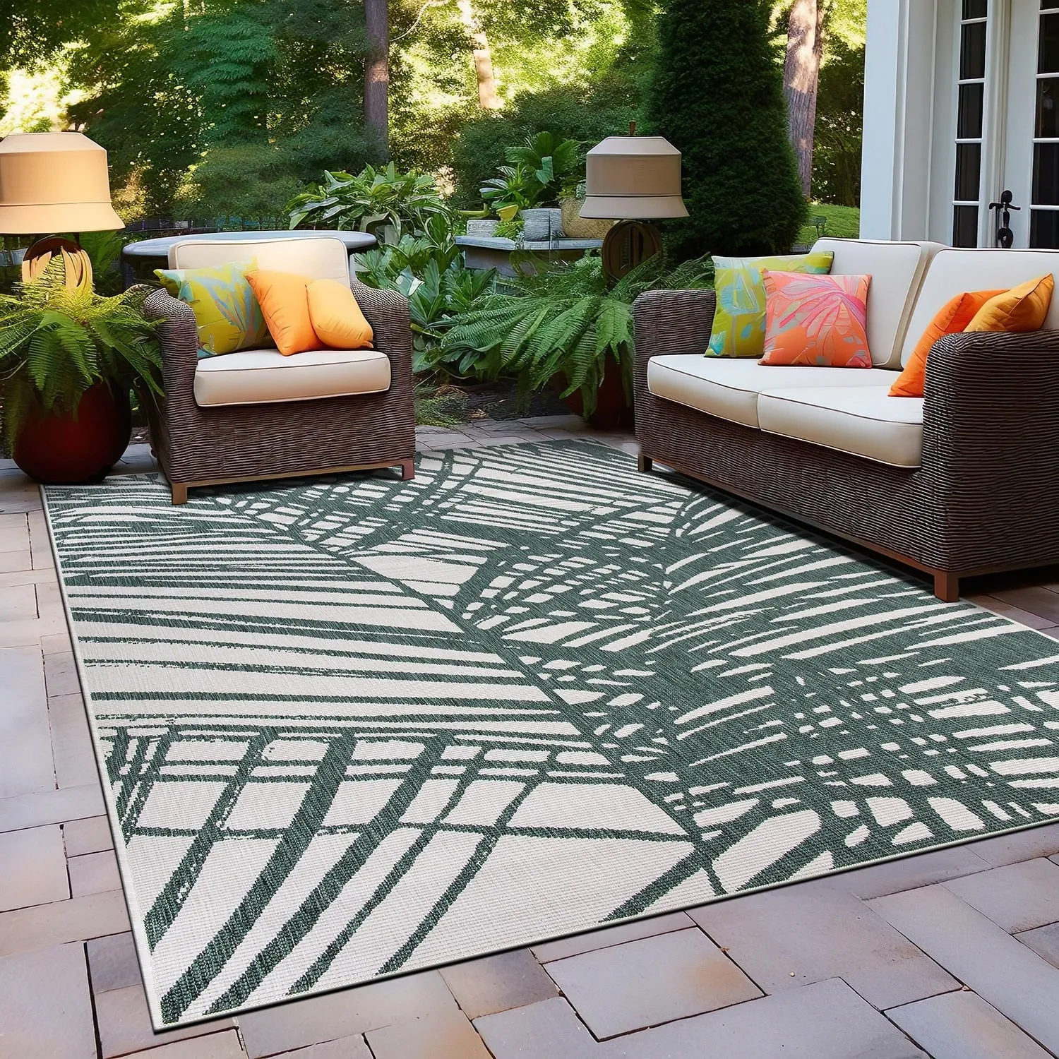 World Rug Gallery Nature Inspired Tropical Indoor/Outdoor Area Rug