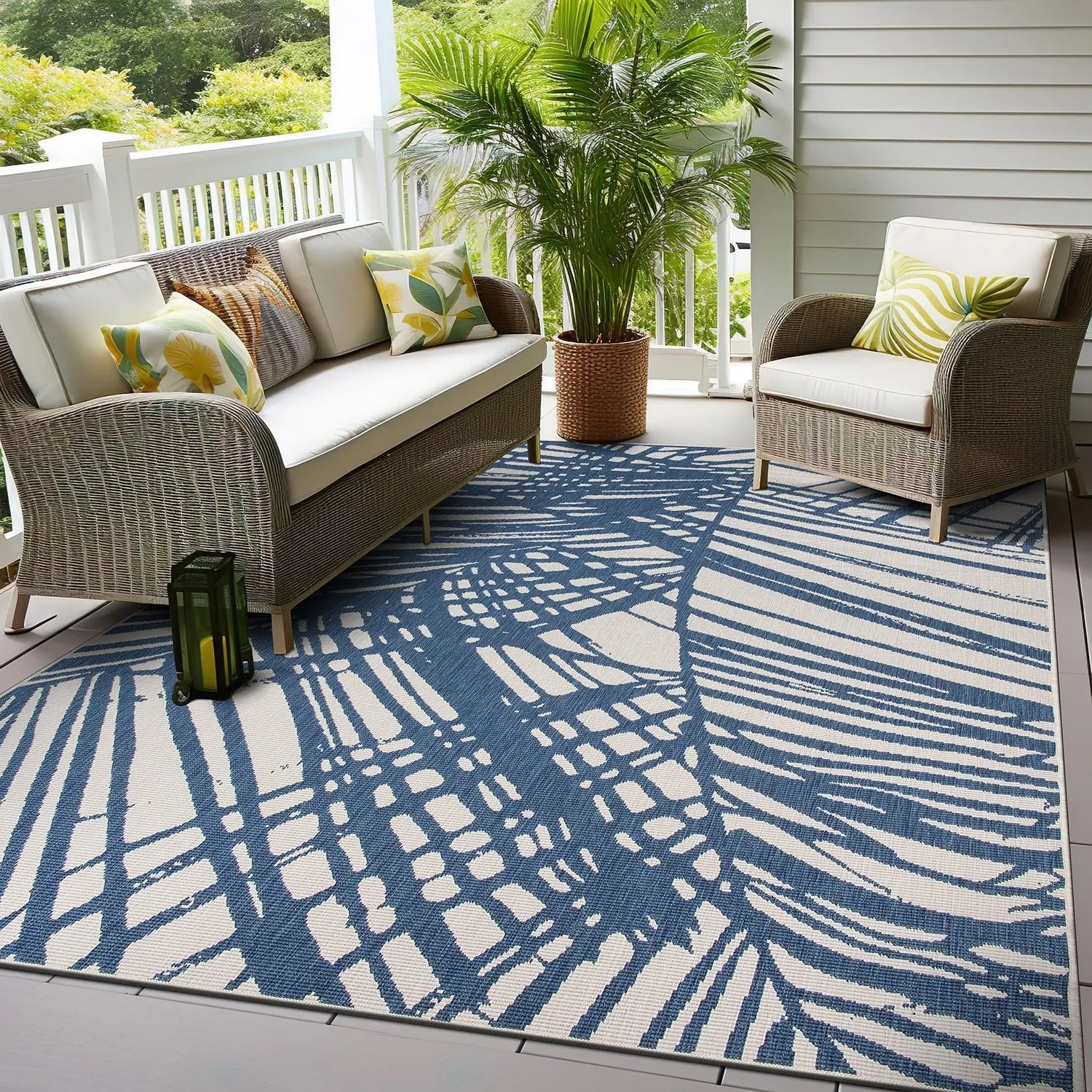 World Rug Gallery Nature Inspired Tropical Indoor/Outdoor Area Rug