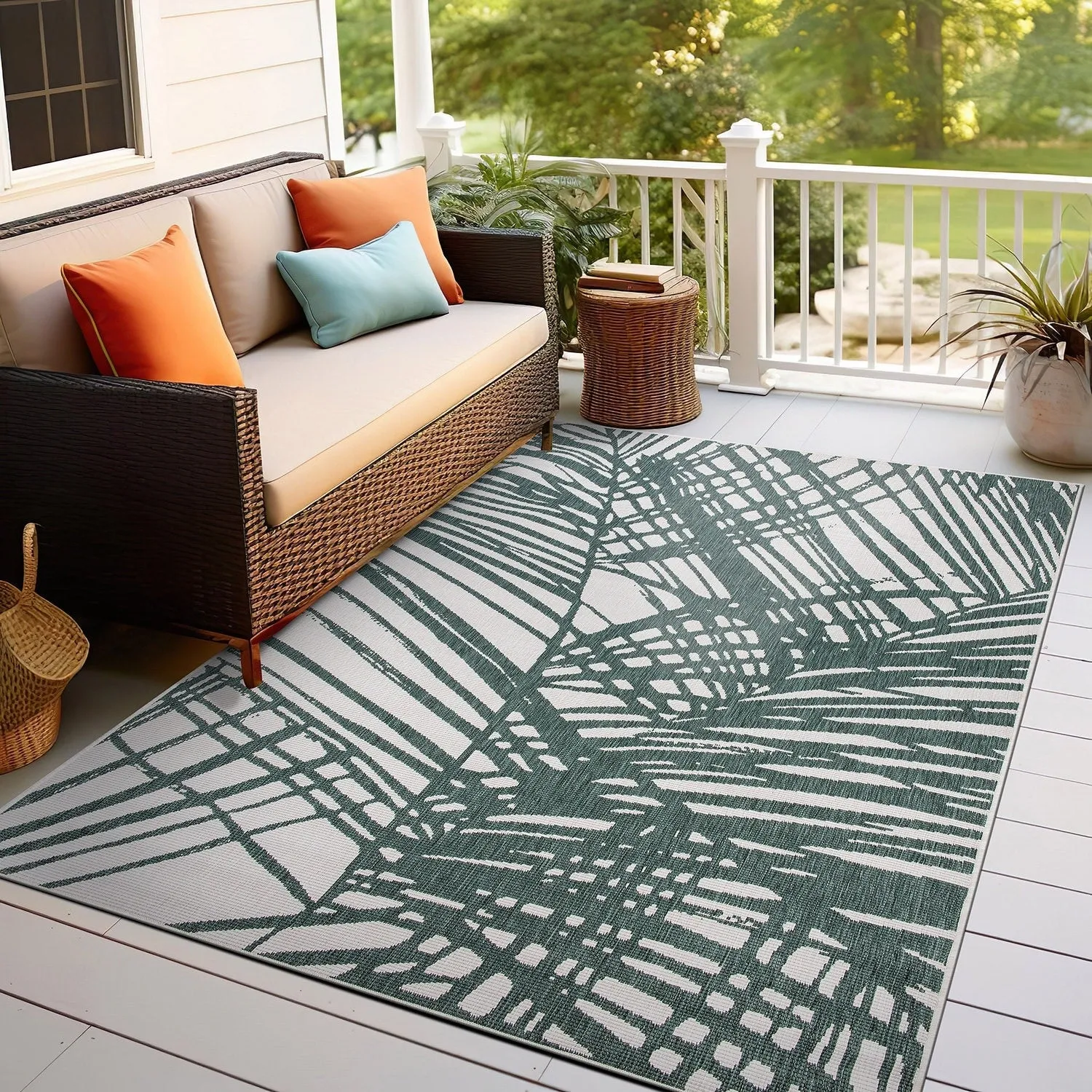 World Rug Gallery Nature Inspired Tropical Indoor/Outdoor Area Rug