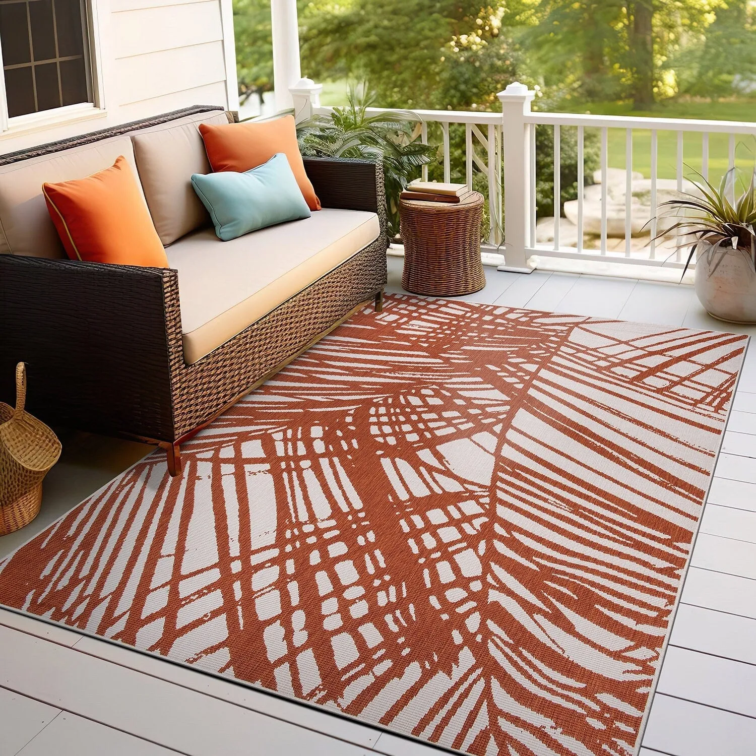 World Rug Gallery Nature Inspired Tropical Indoor/Outdoor Area Rug