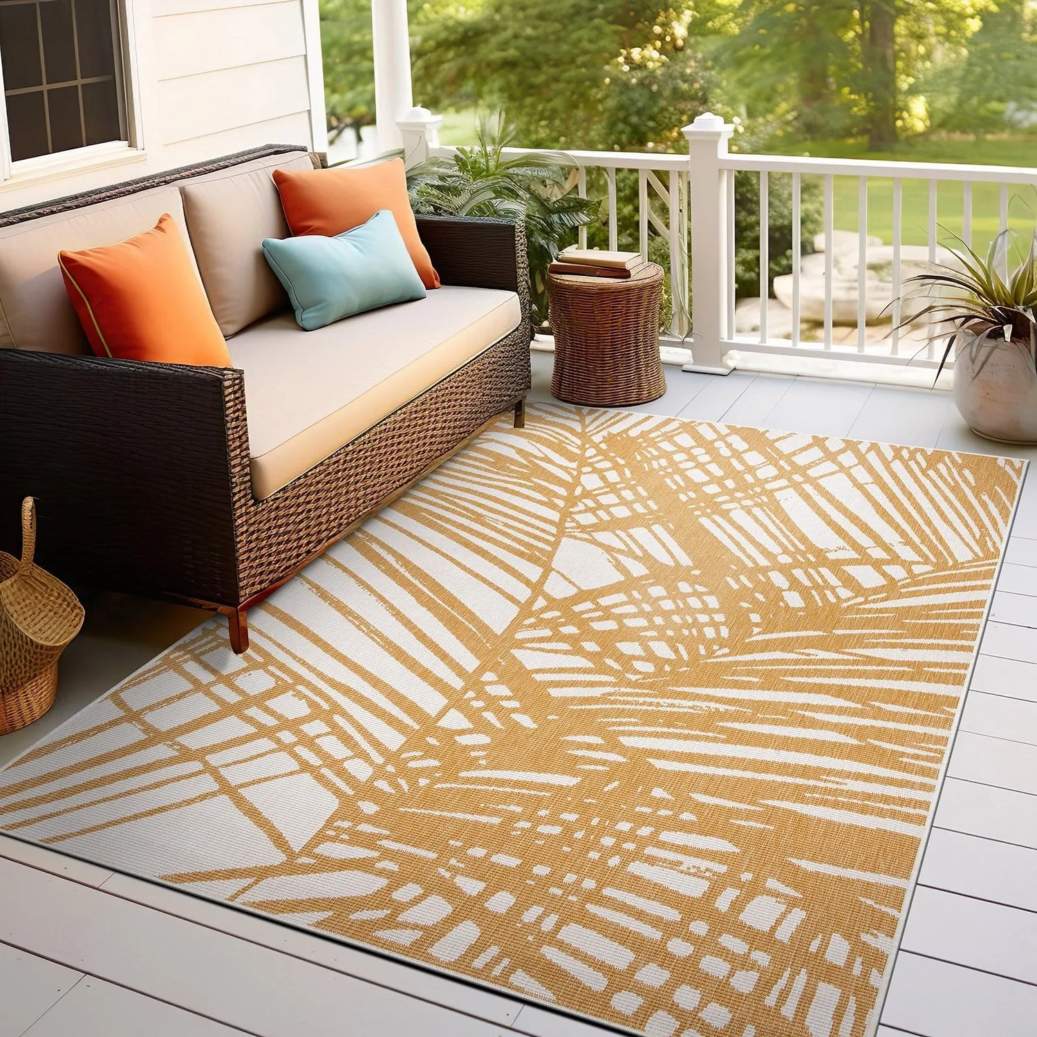 World Rug Gallery Nature Inspired Tropical Indoor/Outdoor Area Rug
