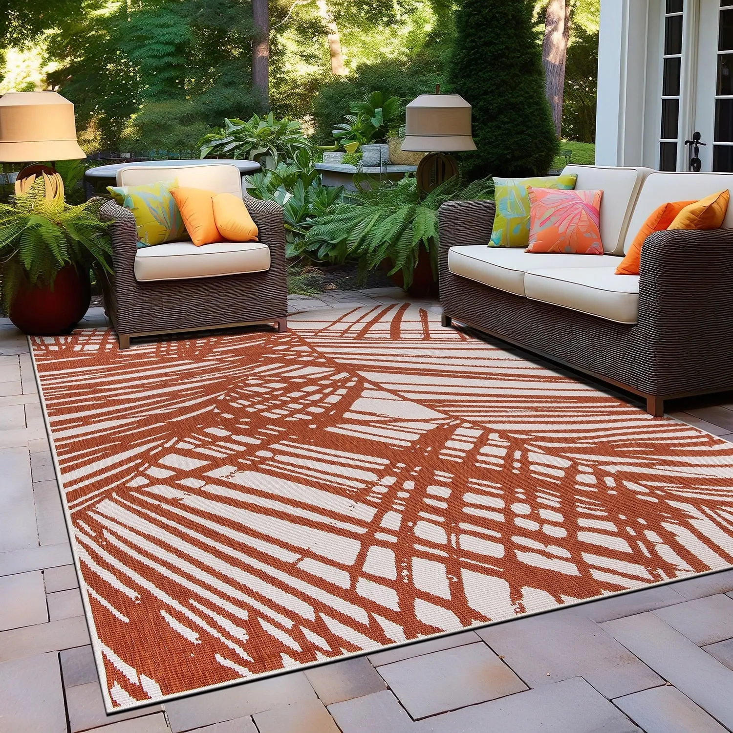 World Rug Gallery Nature Inspired Tropical Indoor/Outdoor Area Rug