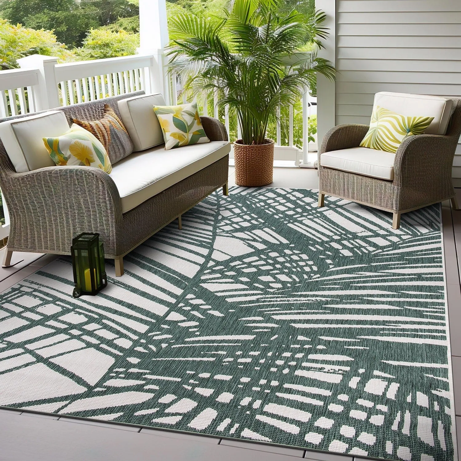 World Rug Gallery Nature Inspired Tropical Indoor/Outdoor Area Rug