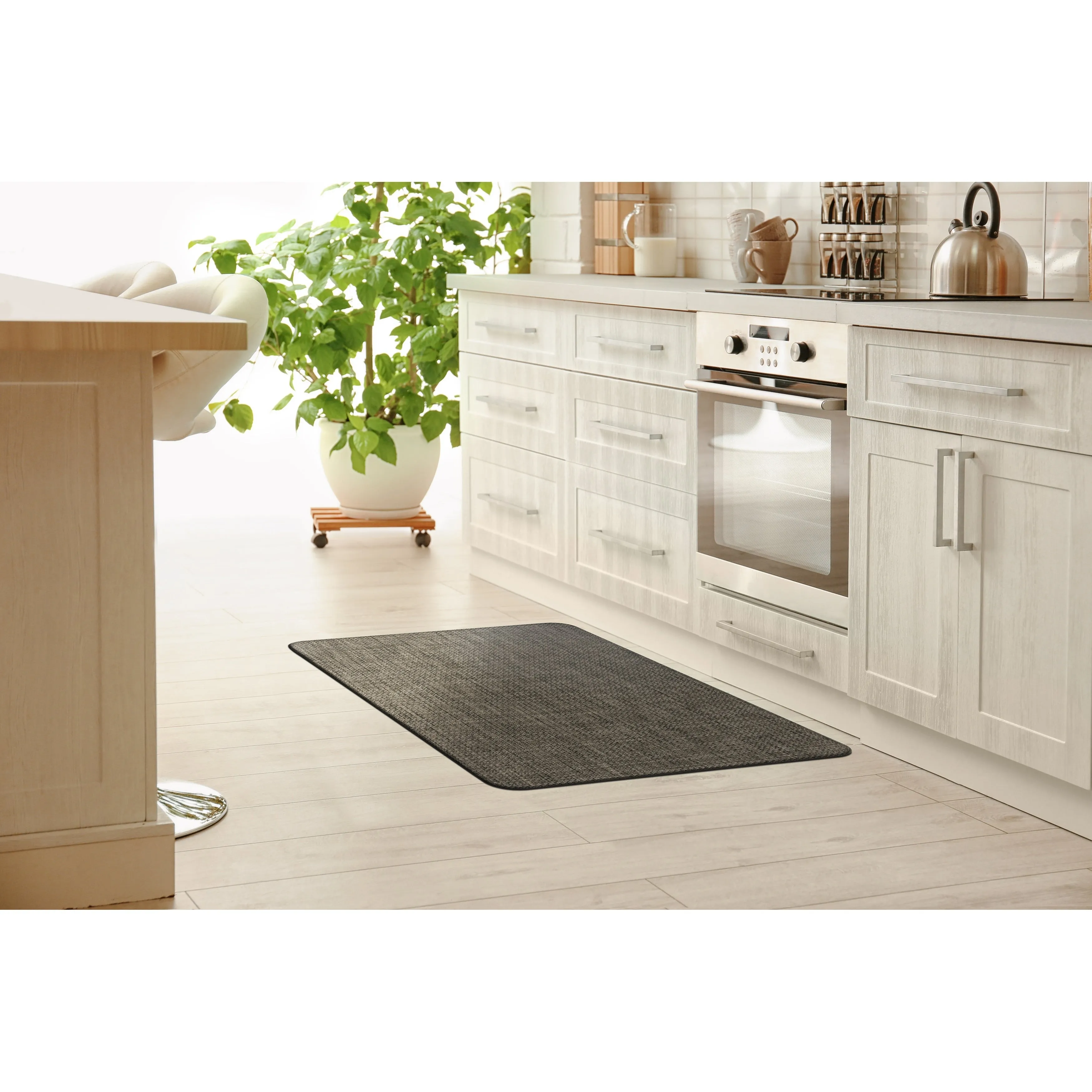 World Rug Gallery Textured Beige Anti-fatigue Mat