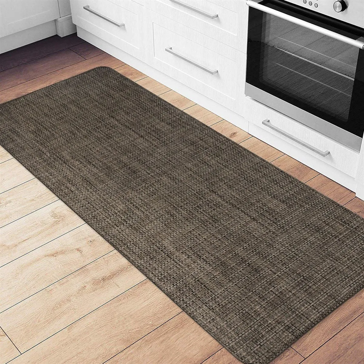 World Rug Gallery Textured Beige Anti-fatigue Mat