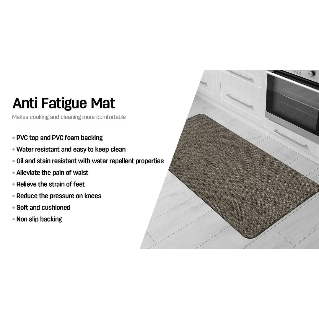 World Rug Gallery Textured Beige Anti-fatigue Mat