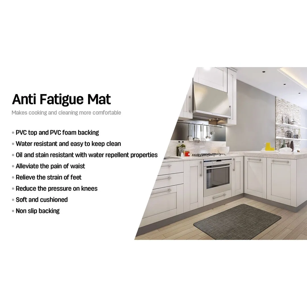 World Rug Gallery Textured Beige Anti-fatigue Mat