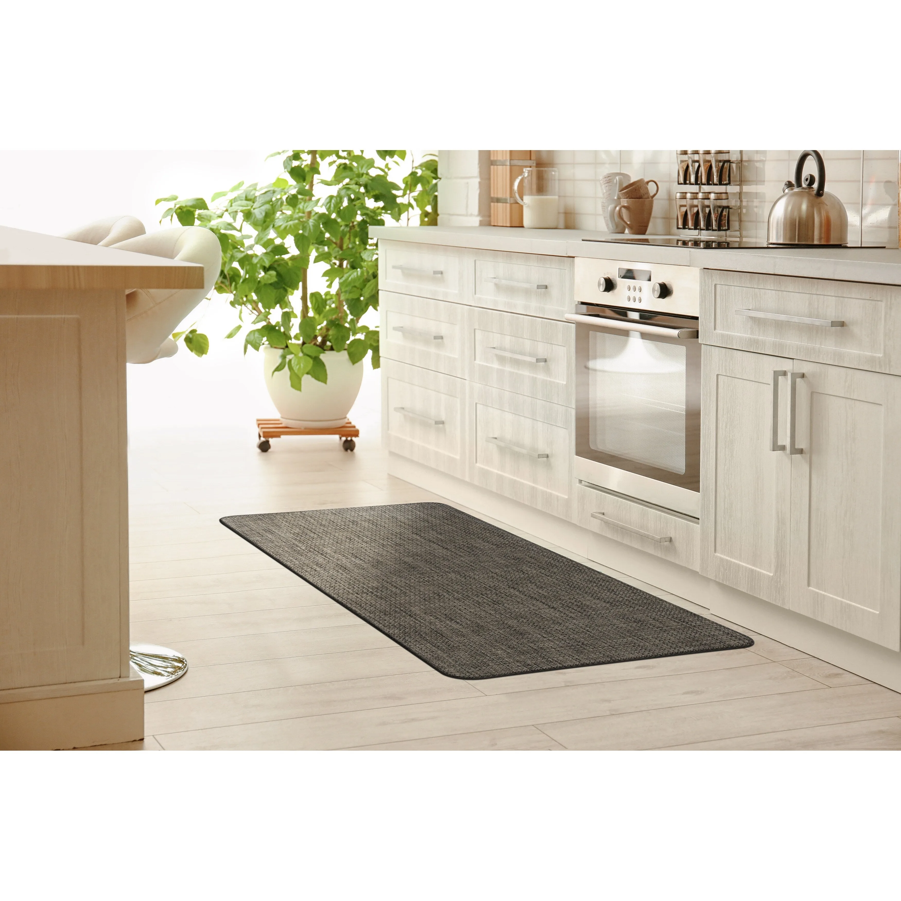World Rug Gallery Textured Beige Anti-fatigue Mat